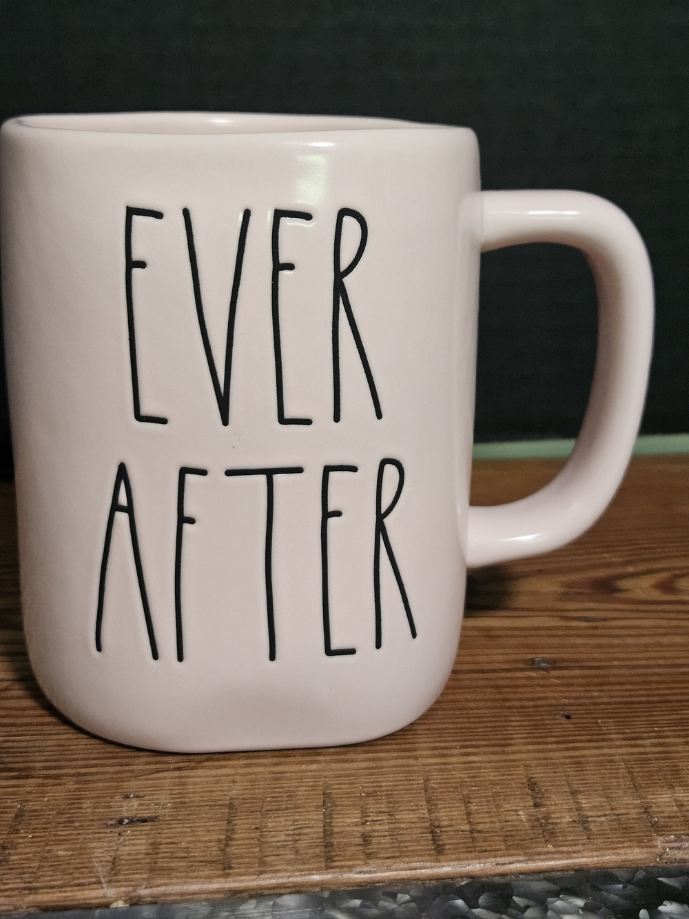 Rae Dunn Ever After Pale Pink Ceramic Mug - Charming Home Dining Cup